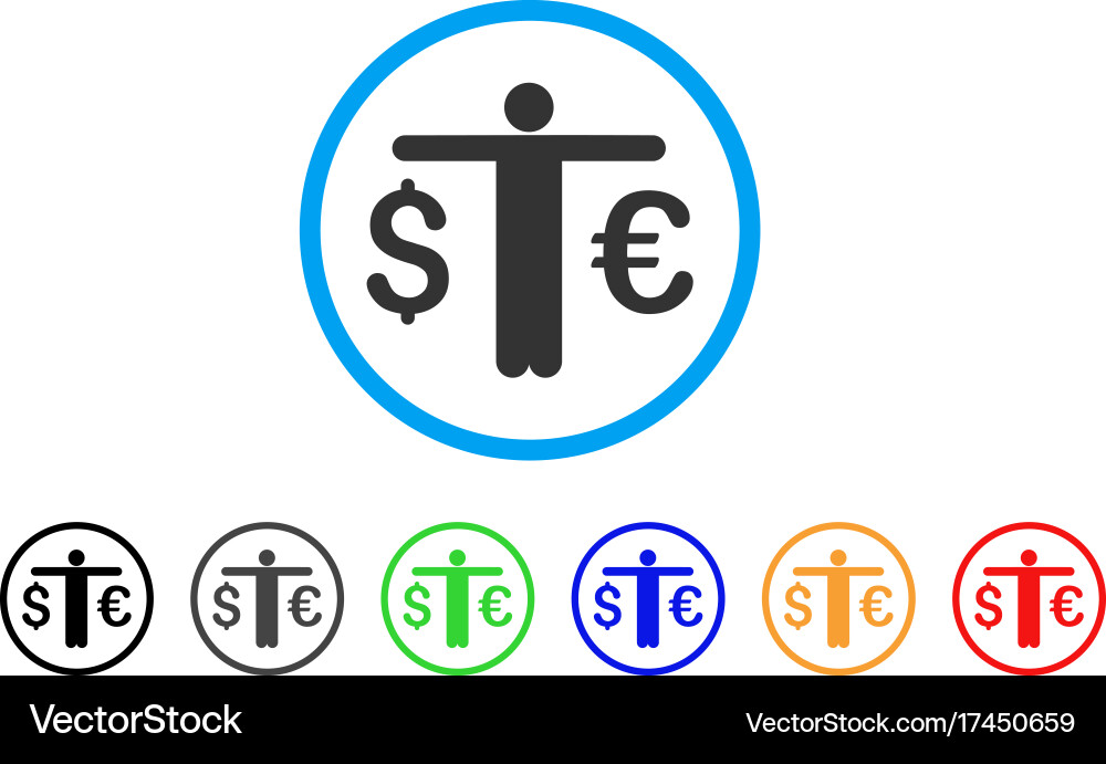 Currency trader rounded icon vector image