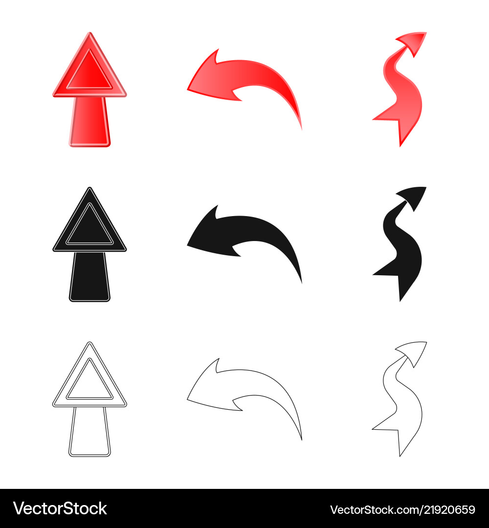 Design of element and arrow sign set vector image