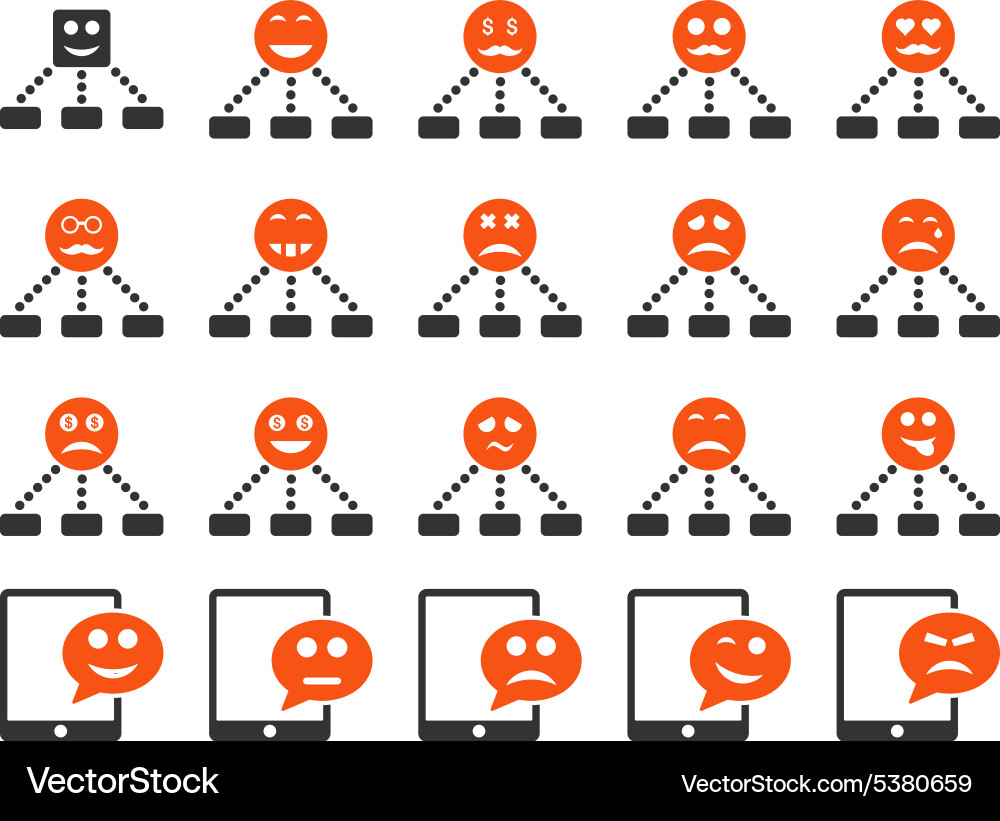 Emotion hierarchy and sms icons Vector Image