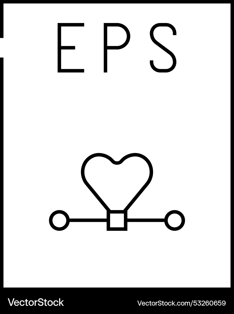 Eps file format document line icon Eps file format document line icon vector image