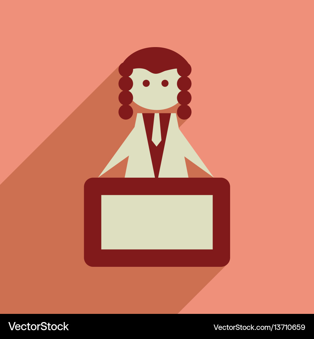 Flat web icon with long shadow judge vector image