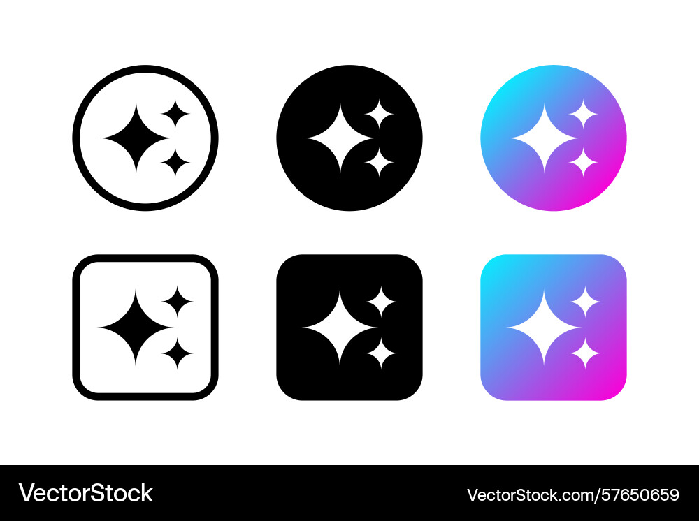 Generative ai buttons and generate icon set vector image