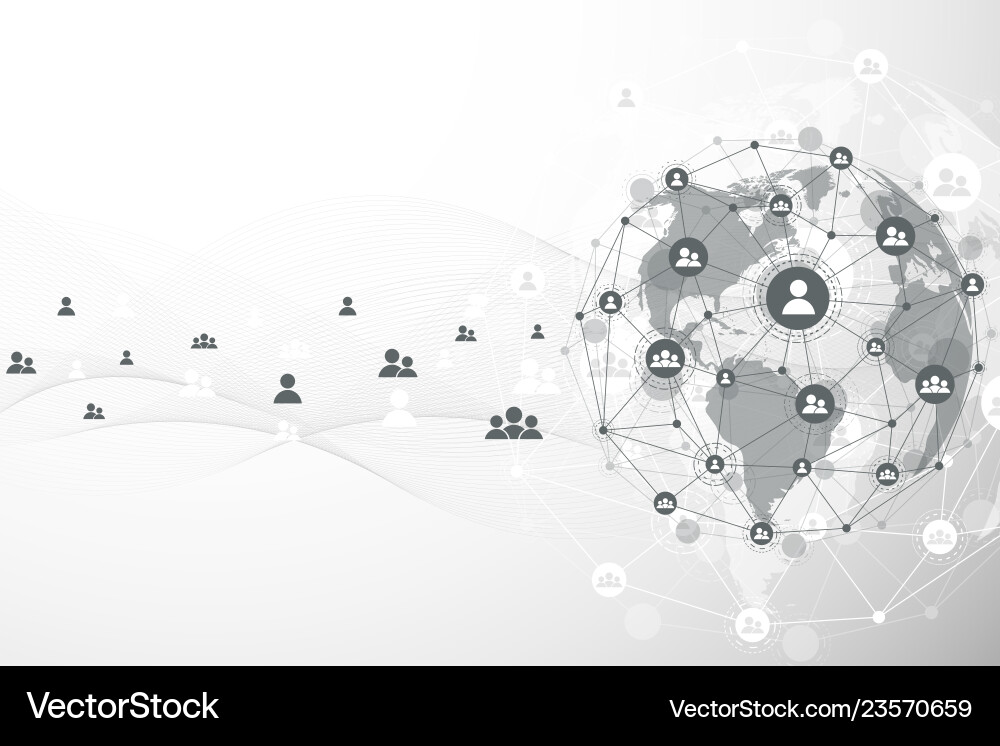 Global network connection background cyber Vector Image