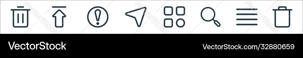 Interface line icons linear set quality Interface line icons linear set quality vector image