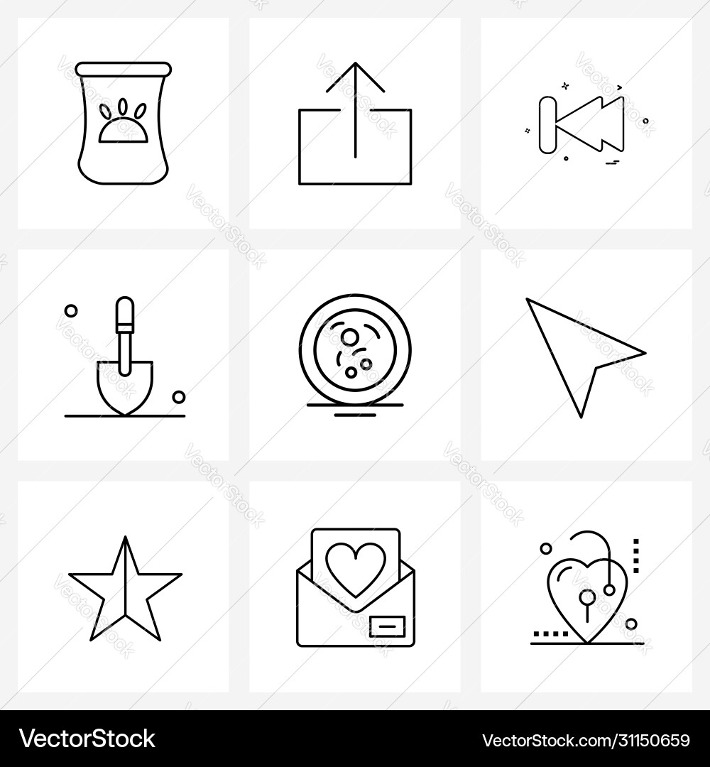 Isolated symbols set 9 simple line icons Vector Image