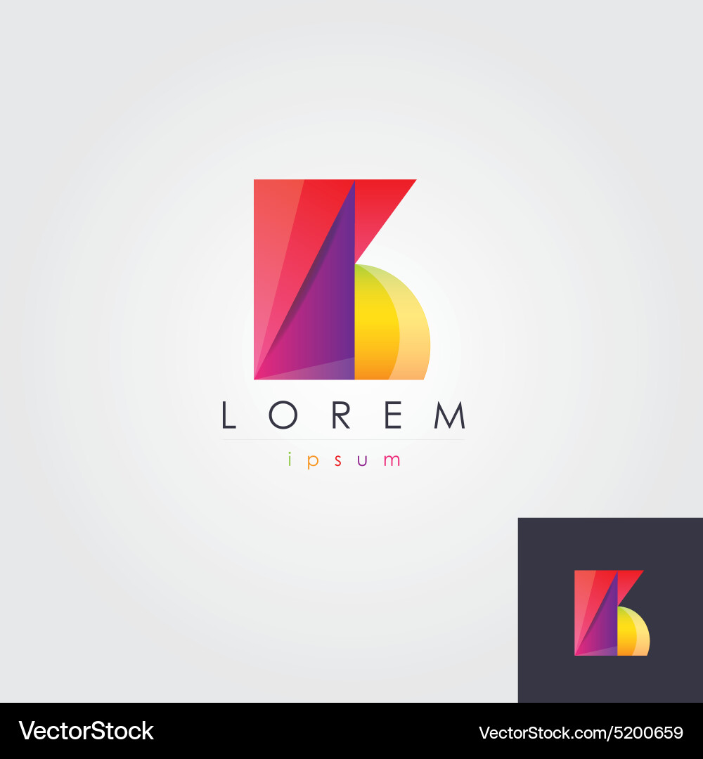 Letter b colorful design element vector image