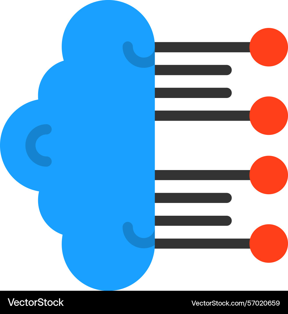 Neuromorphic computing flat style icon design vector image