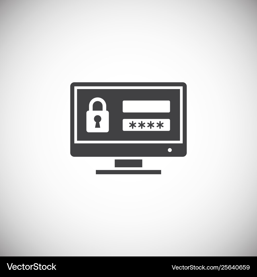 Password related icon on background for graphic Password related icon on background for graphic vector image