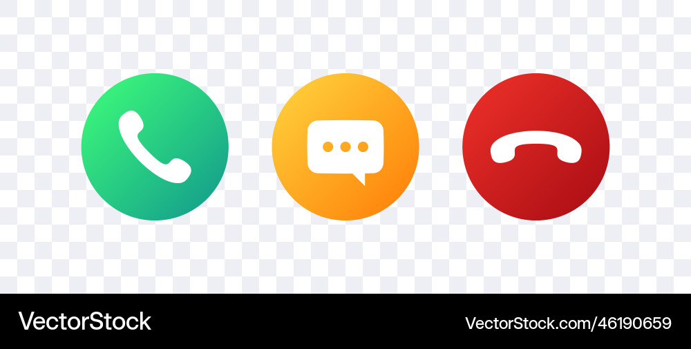Phone call icons accept and decline incoming Phone call icons accept and decline incoming vector image