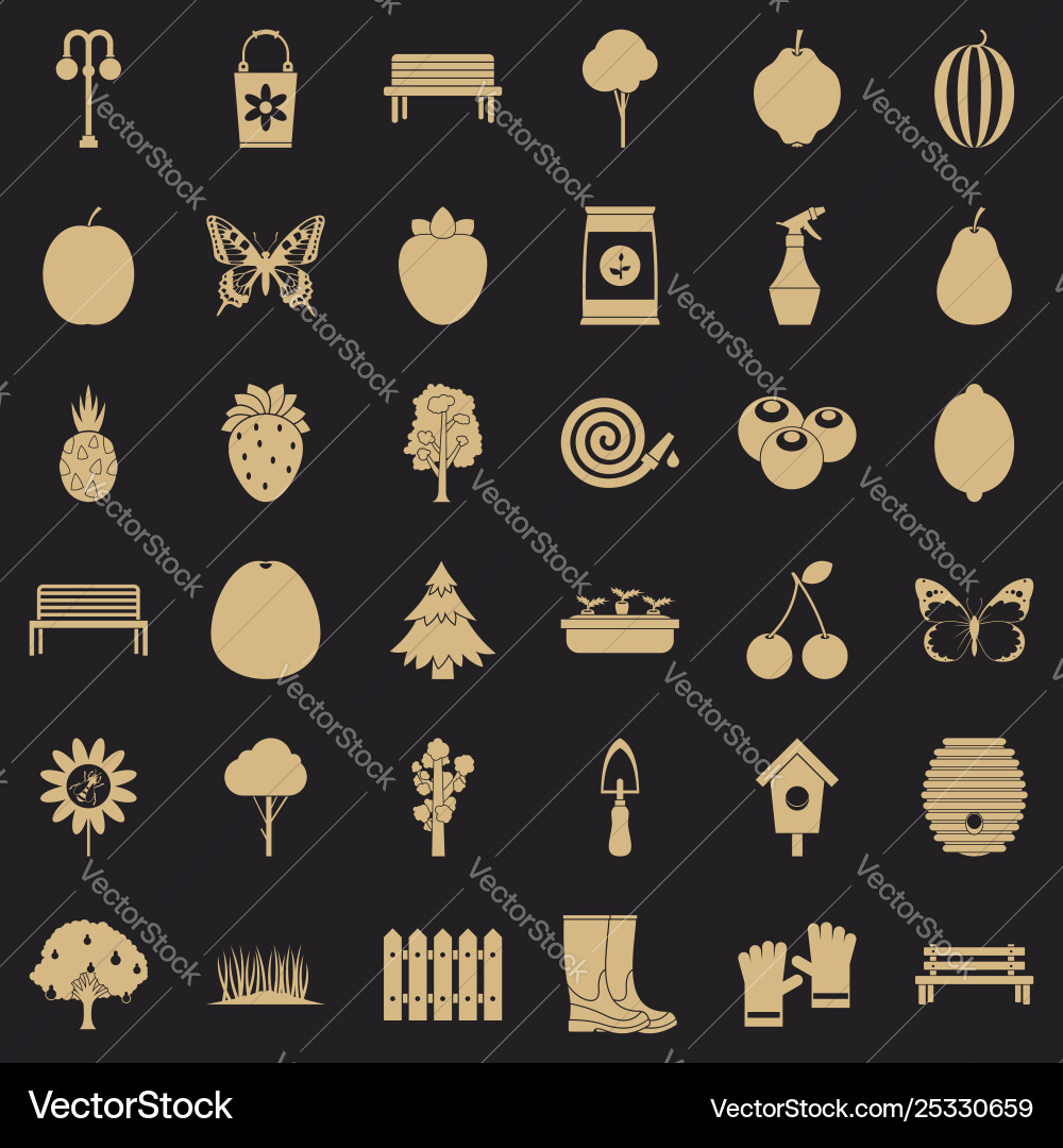 Seedling icons set simple style Vector Image