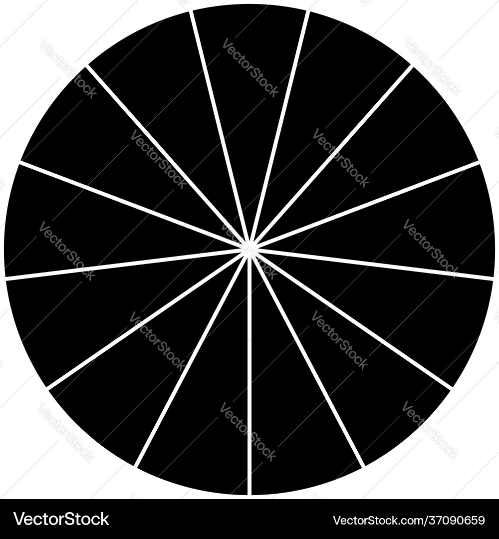 Segmented circle pie graph chart infographics Segmented circle pie graph chart infographics Vector Image