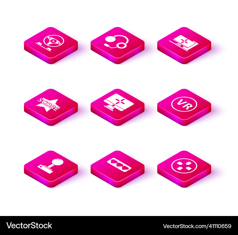 Set joystick for arcade machine like and heart Set joystick for arcade machine like and heart vector image