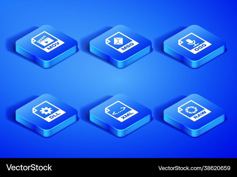 Set raw file document mov xml dll msg and ogg Set raw file document mov xml dll msg and ogg vector image