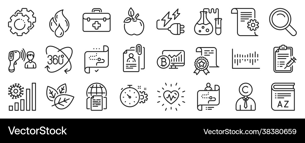 Set science icons such as technical Set science icons such as technical vector image