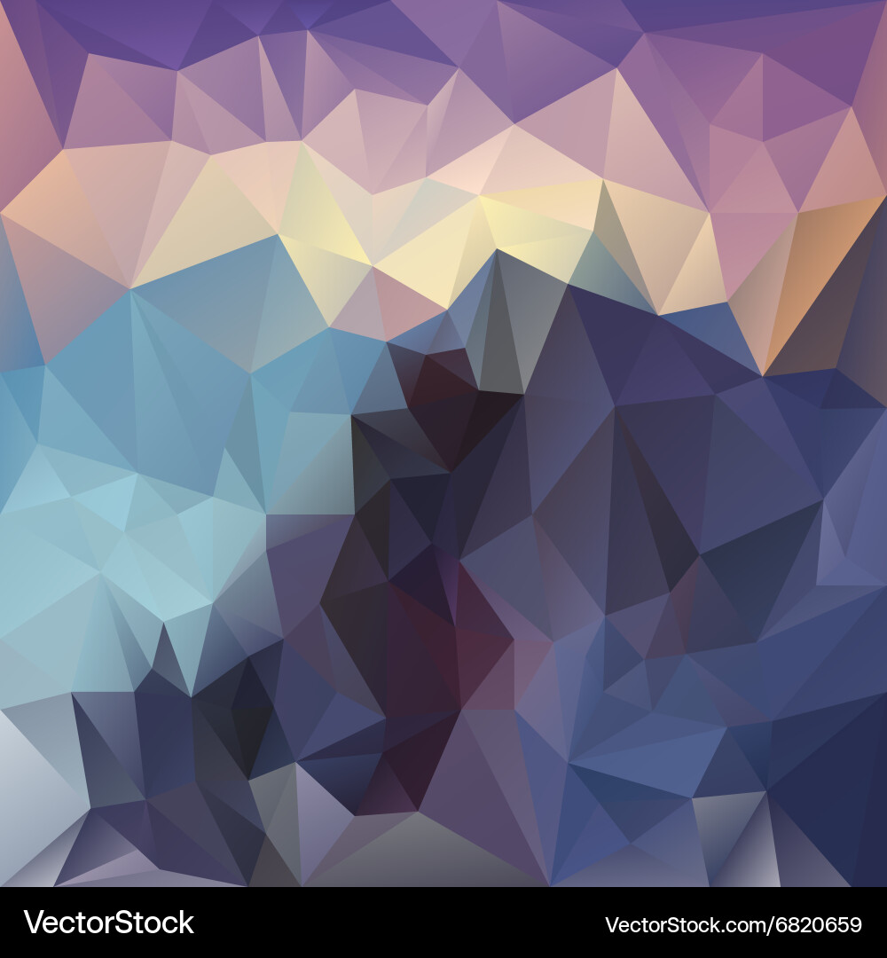 Sundown mountain polygon triangular pattern vector image