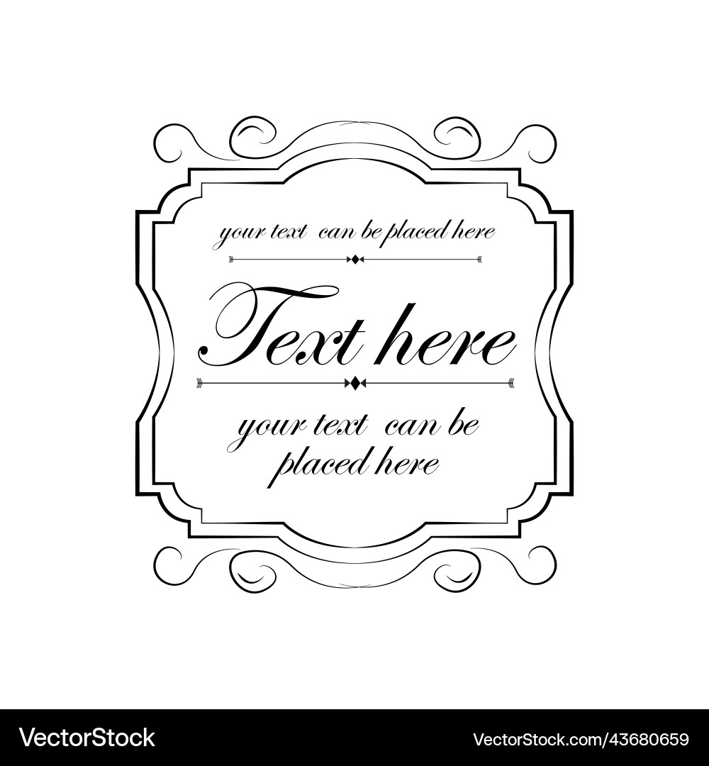Template with text isolated empty field ornaments Template with text isolated empty field ornaments Vector Image