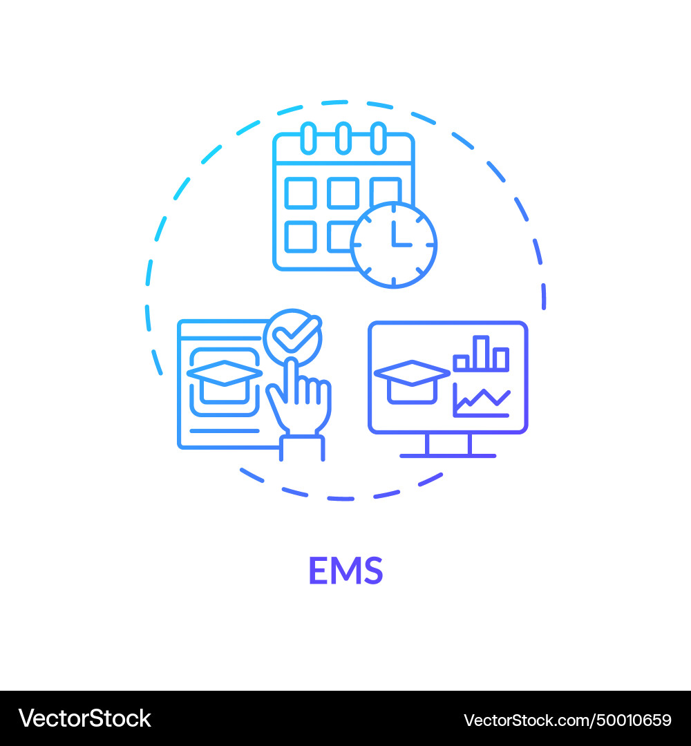 Thin line simple gradient ems icon concept Vector Image