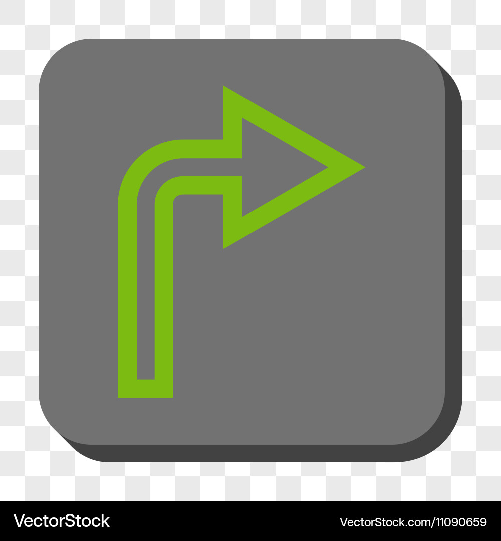 Turn right rounded square button vector image