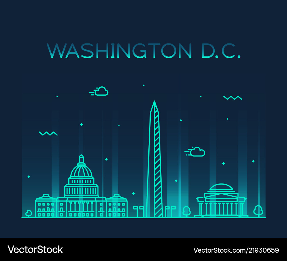 Washington d c usa lineare Kunst Stil Stadt Washington d c usa lineare Kunst Stil Stadt vektorbild