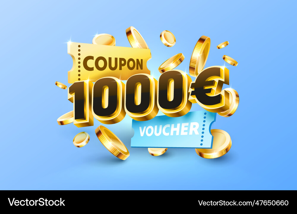 1000 Euro Gutschein Gutschein Bargeld zurück Banner 1000 Euro Gutschein Gutschein Bargeld zurück Banner vektorbild