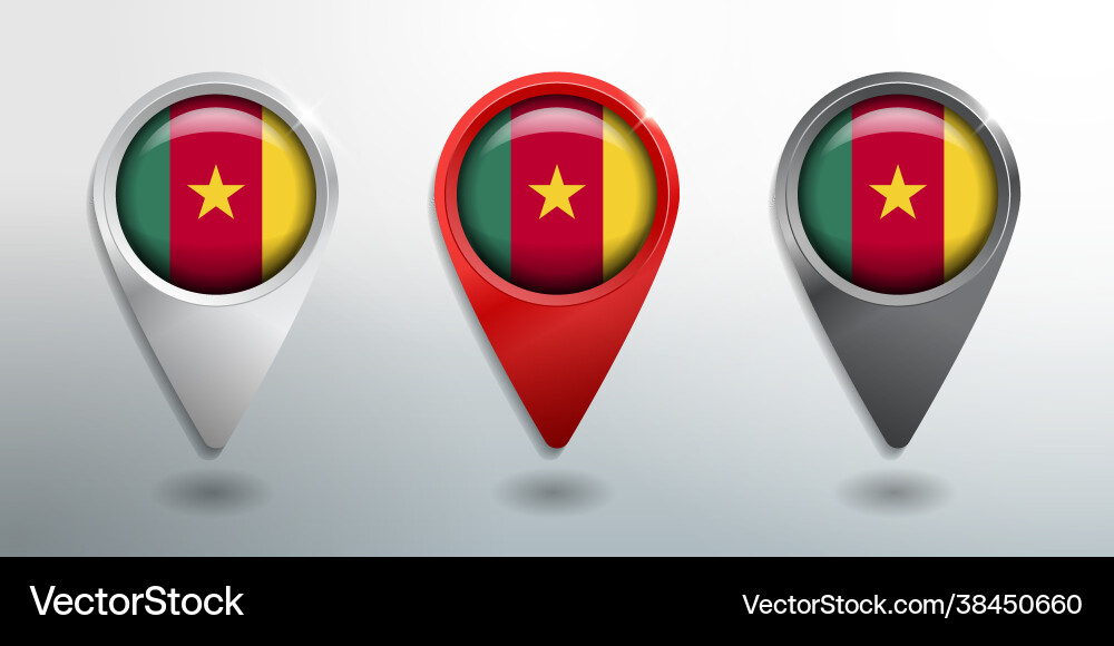 3d pointer tag and location marker with round 3d pointer tag and location marker with round vector image
