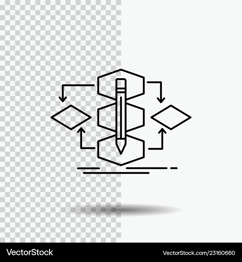 Algorithm design method model process line icon Algorithm design method model process line icon vector image