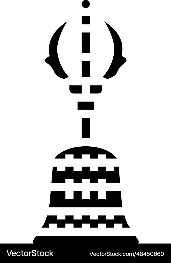 Buddhist bell ghanta glyph icon Buddhist bell ghanta glyph icon vector image