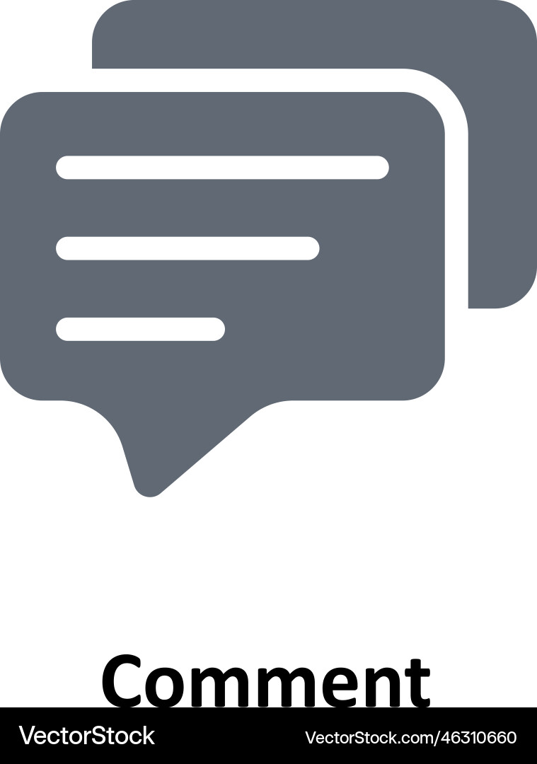 Comment solid icons simple stock Vector Image