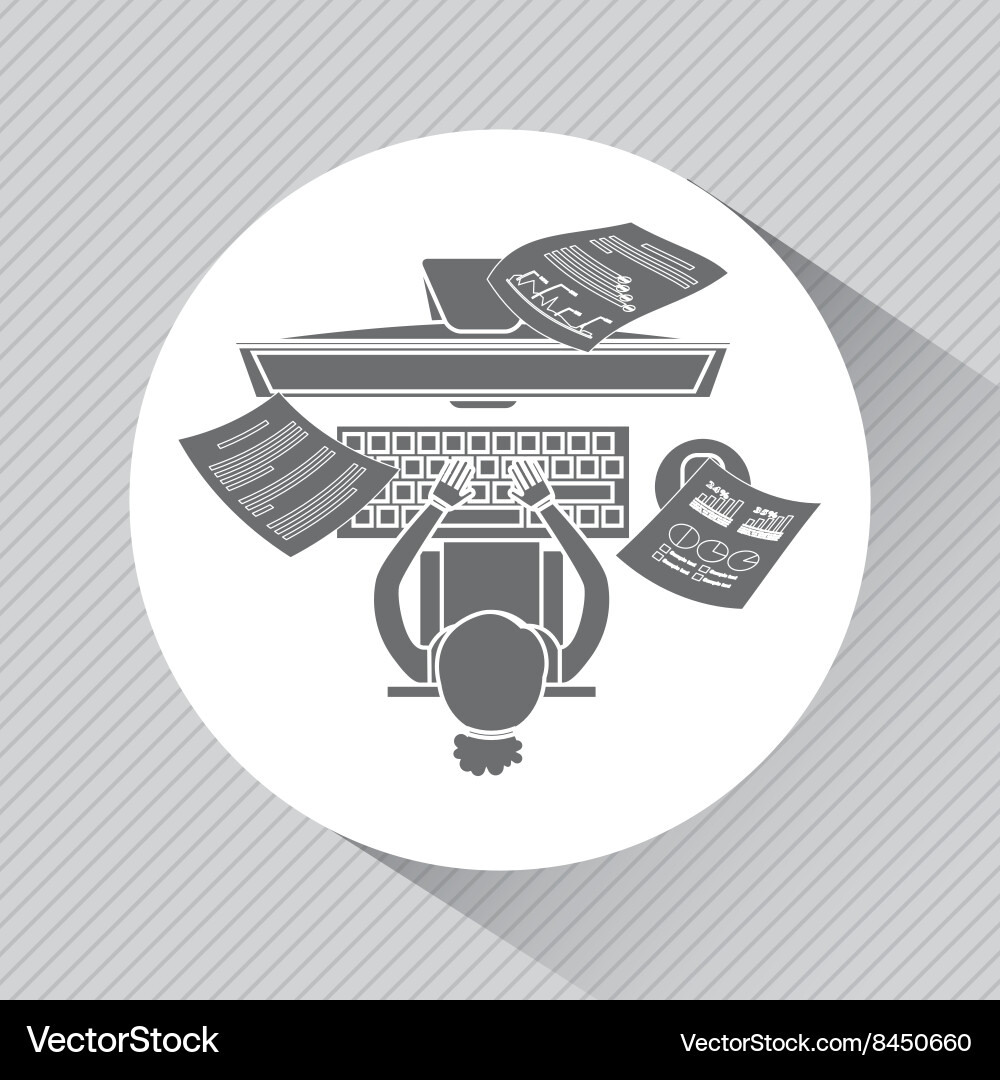 Computer user design vector image