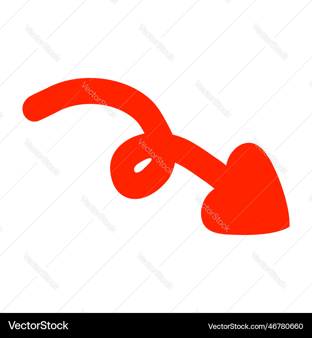 Curve arrow with heart shaped tip design element Vector Image