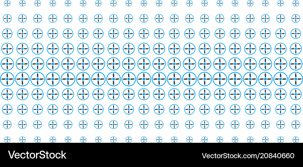 Drone screw shape halftone array Drone screw shape halftone array vector image