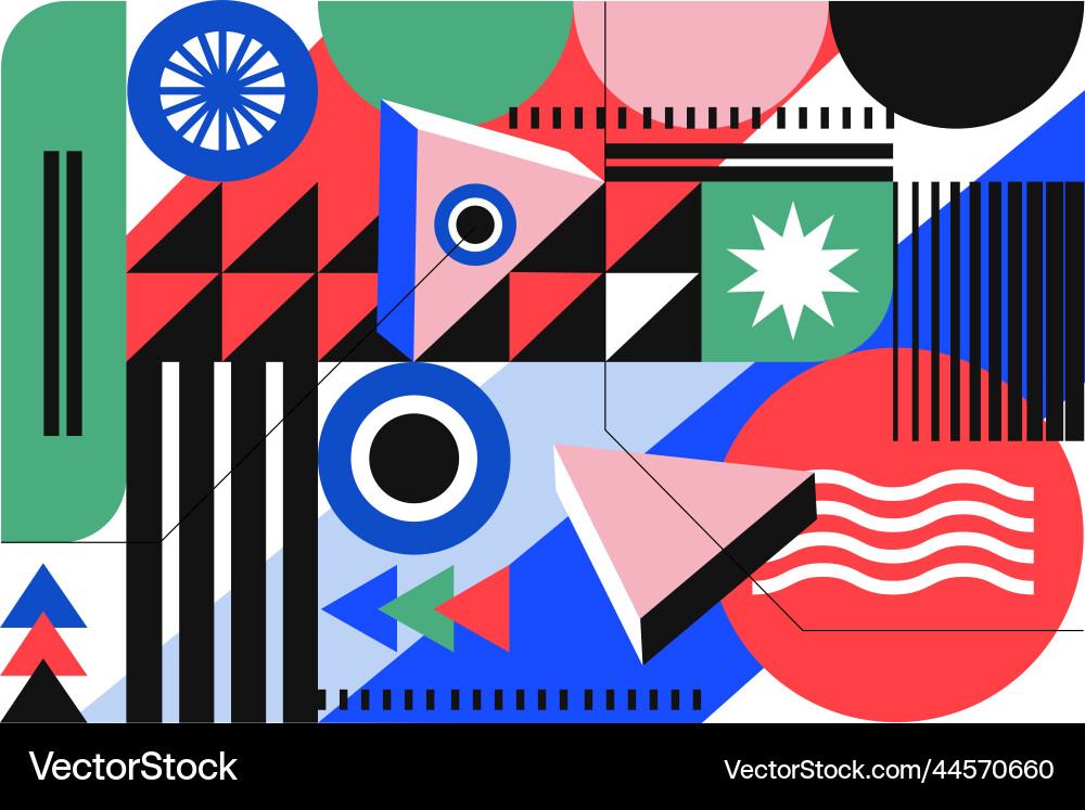 Flat abstract background with geometric shapes vector image