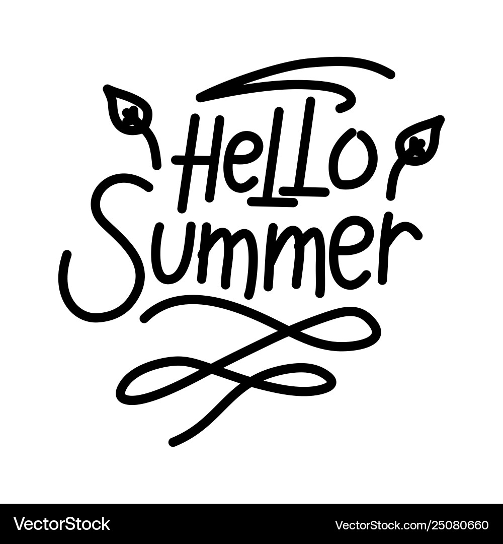 Hello summer script text design template Hello summer script text design template vector image