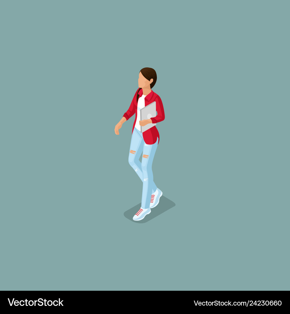 Isometric young people freelancers students Isometric young people freelancers students Vector Image