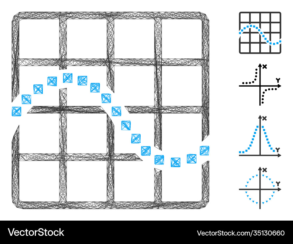 Linear function chart mesh Linear function chart mesh Vector Image