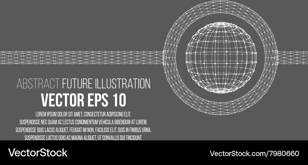 Mesh polygonal background scope of lines and dots Vector Image