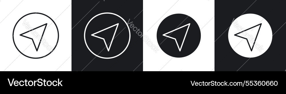 Navigation icons collection in black and white Vector Image