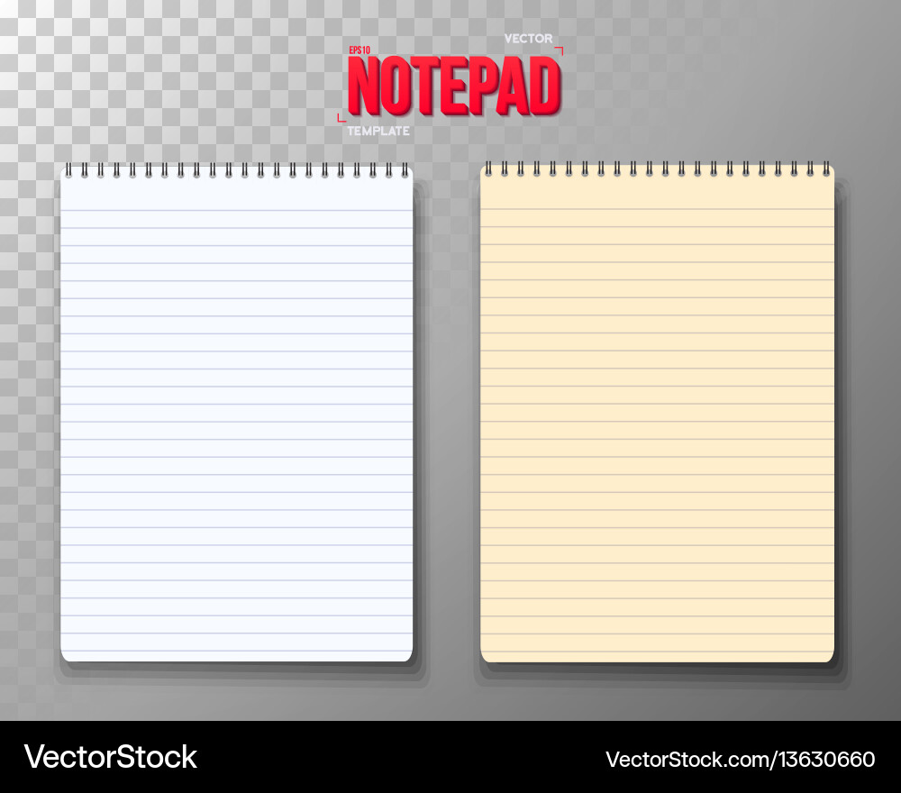 Notepad set Royalty Free Vector Image - VectorStock
