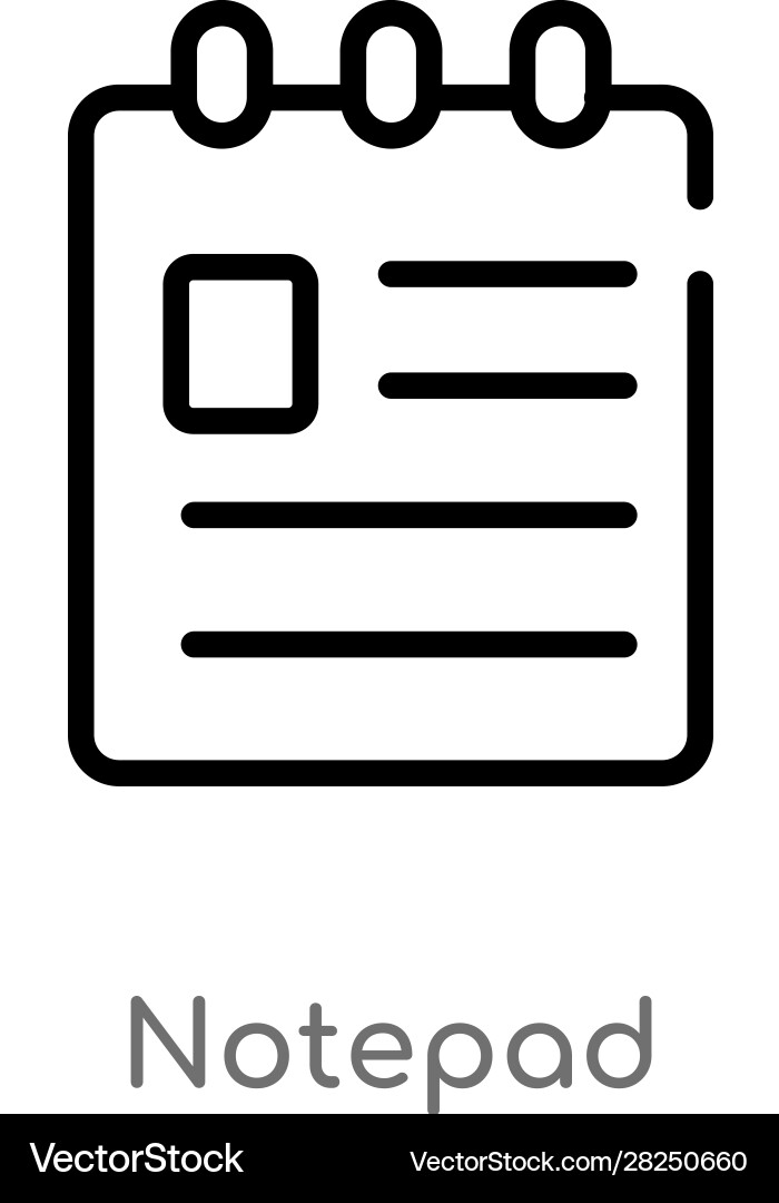 Outline notepad icon isolated black simple line vector image