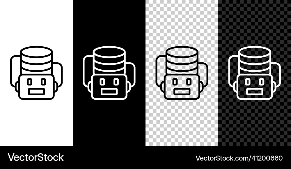 Set line artificial intelligence robot icon Set line artificial intelligence robot icon vector image