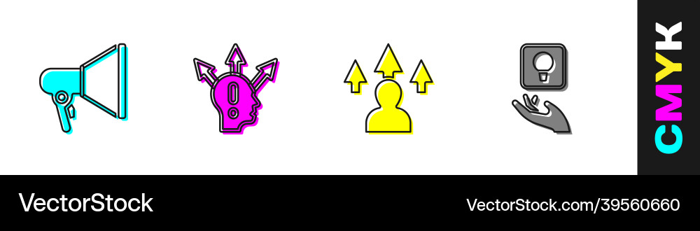 Set megaphone project team base front end Set megaphone project team base front end Vector Image