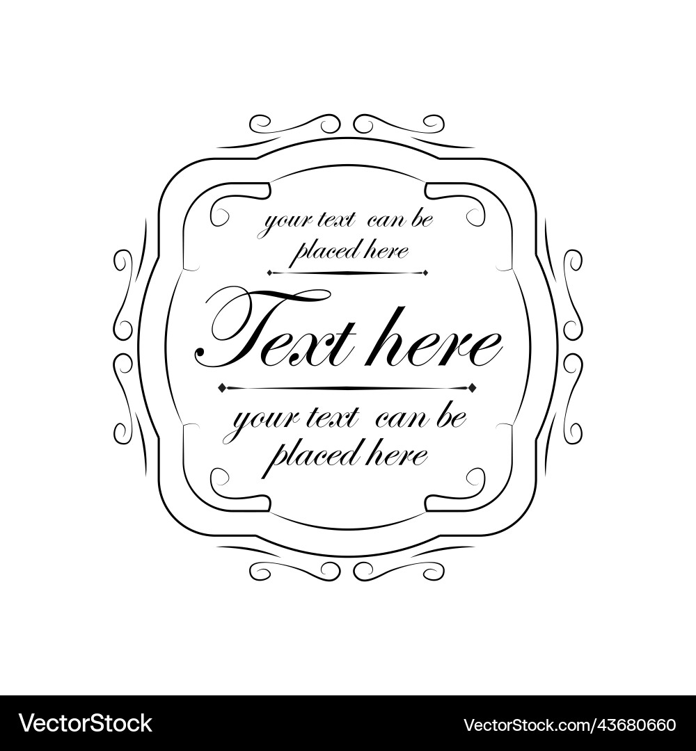 Template with text isolated empty field ornaments vector image