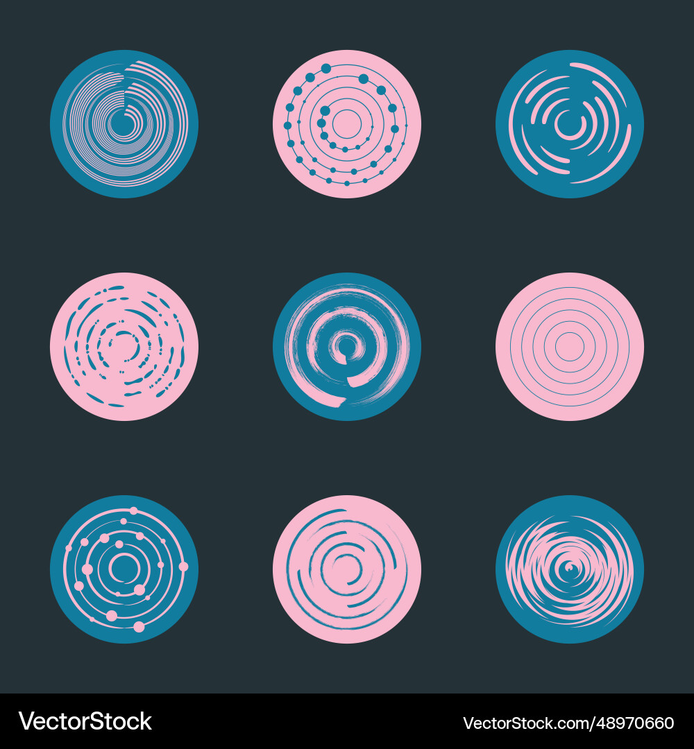 Various abstract circle design element set Various abstract circle design element set vector image