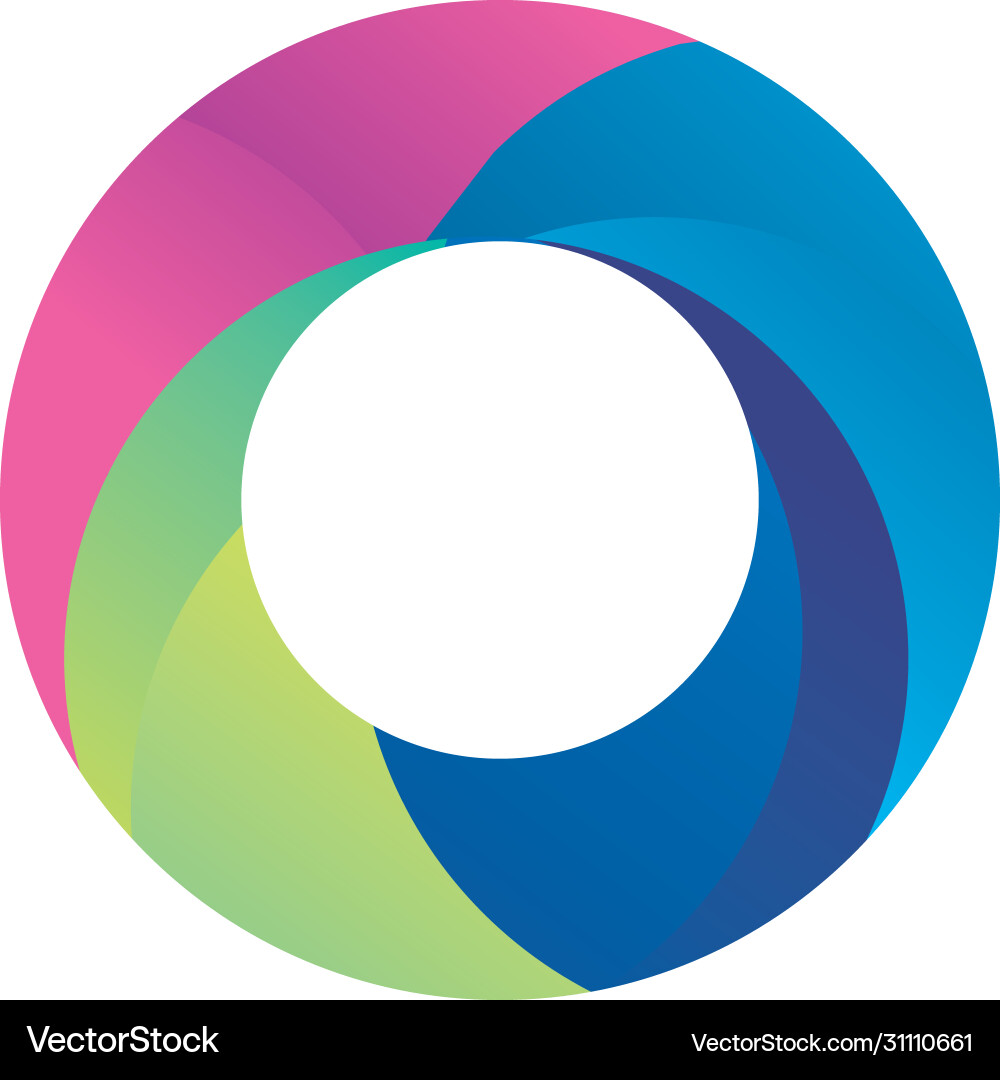 Abstract circle shape gradient style icon vector image
