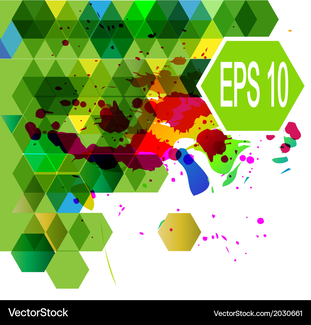 Abstract hexagonal multicolor Vector Image