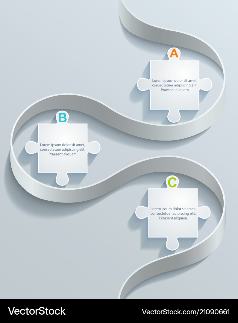 Abstract Puzzle Elements Infographic vector image