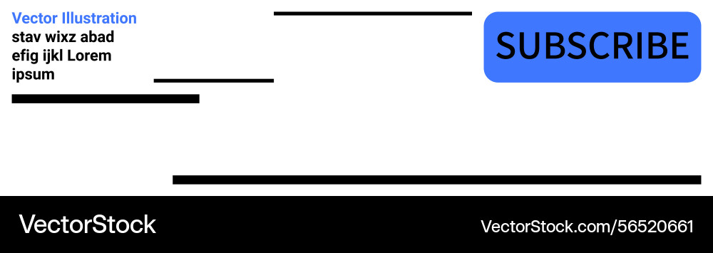 Bold subscribe button with minimalist text Bold subscribe button with minimalist text vector image