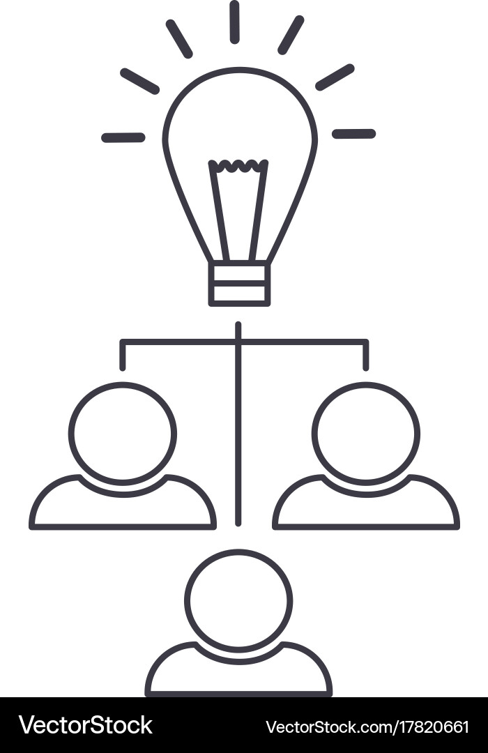 Brainstorm idea generationlamp with users Vector Image