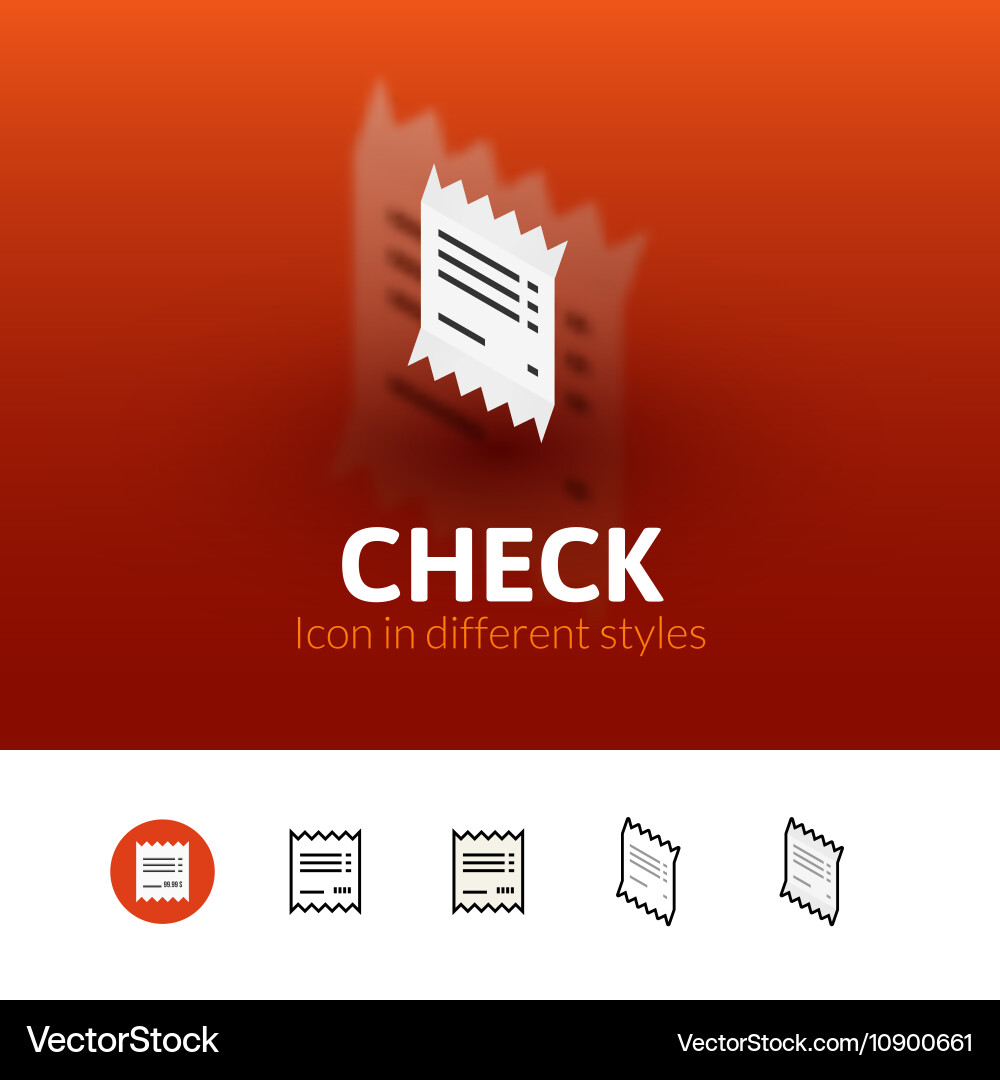 Check icon in different style vector image