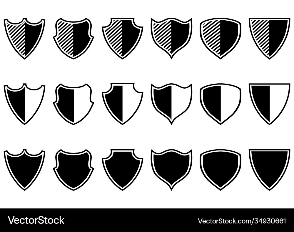 Collection shield in different forms Collection shield in different forms vector image